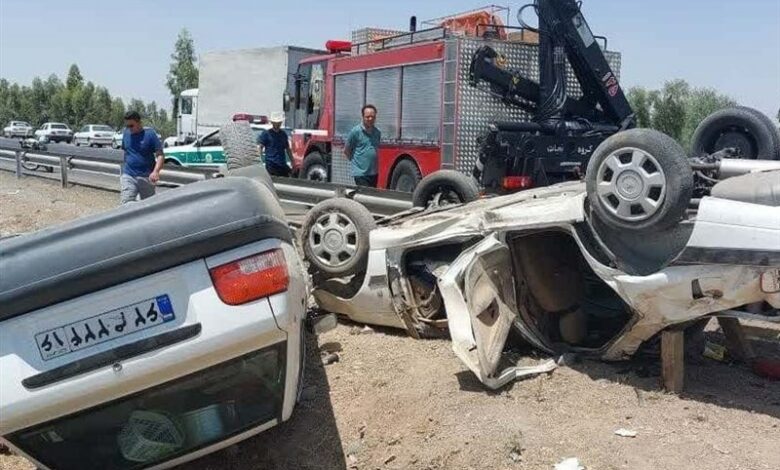 تصادف خودرو پژو 206 با تریلی در جاده زنجان – بیجار