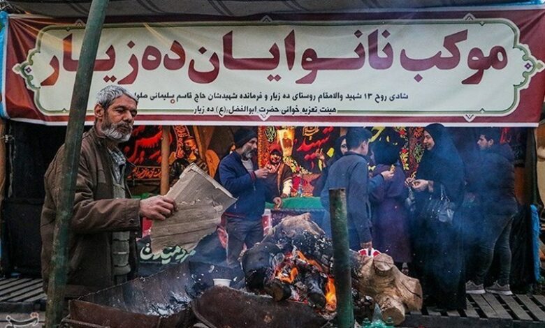 تلاش شبانه موکب‌داران در طریق الشهدای کرمان