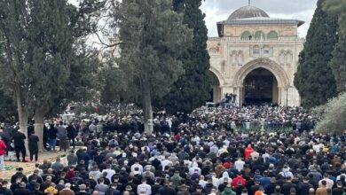 حضور ۴۰ هزار فلسطینی در نماز جمعه مسجدالاقصی