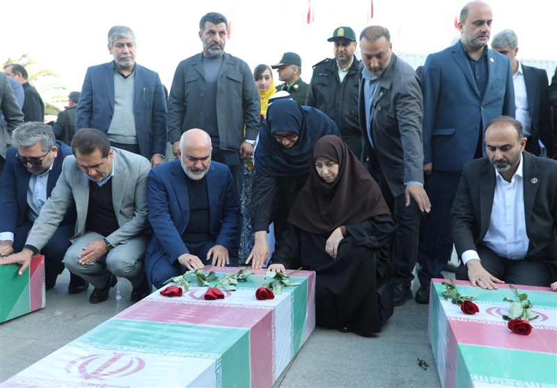 مراسم استقبال از 14 شهید گمنام در استان خوزستان برگزار شد