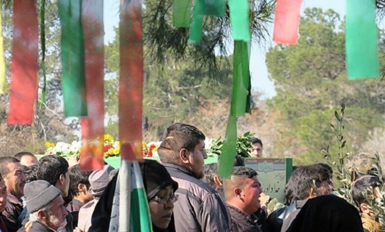 وداع با پیکر مطهر شهید مدافع حرم در میعاد منتظران قم