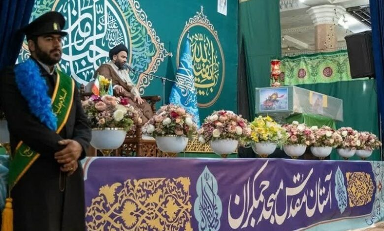 وداع با پیکر مطهر شهید مدافع حرم در میعادگاه منتظران قم
