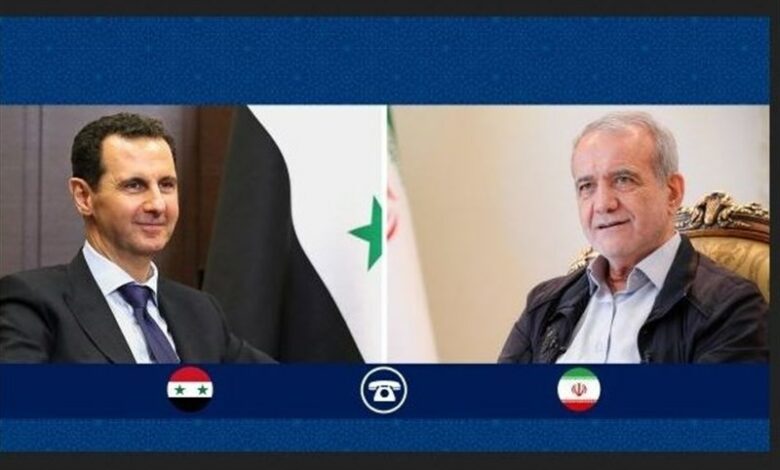 پزشکیان در گفتگو با اسد: کنار دولت و ملت سوریه ایستاده‌ایم