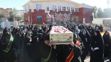 پیکر شهید گمنام 17 ساله در دانشگاه فرهنگیان آرام گرفت