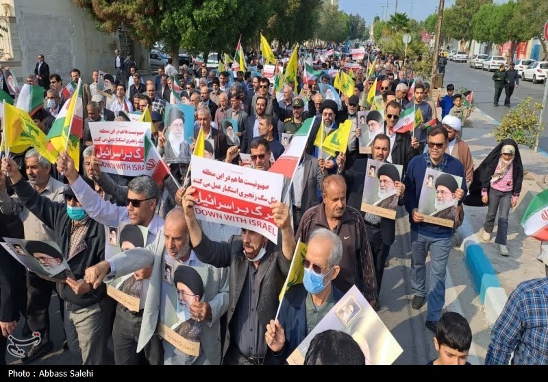 راهپیمایی بوشهری‌ها به شکرانه پیروزی مردم غزه+فیلم
