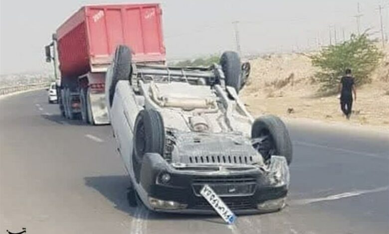 واژگونی خودرو در محور کاشان ـ اصفهان با 5 مصدوم و یک فوتی