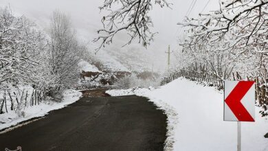 تداوم بارش برف‌ و باران در گلستان/ جاده‌ها لغزنده است