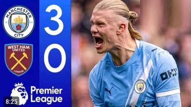 منچسترسیتی با هتتریک هالند وستهام را در هم کوبید / منچسترسیتی , ارلینگ هالند , لیگ برتر انگلیس , وستهام , هتتریک