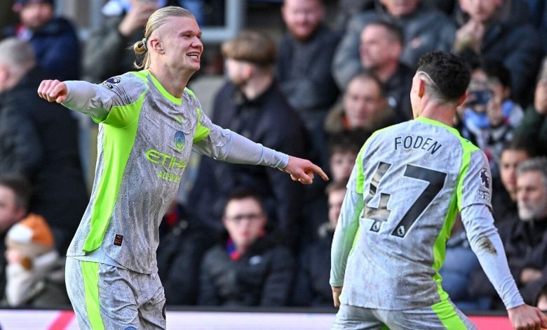 پیروزی قاطع منچسترسیتی مقابل کریستال پالاس با دبل هالند / منچسترسیتی , کریستال پالاس , لیگ برتر انگلیس , ارلینگ هالند , فیل فودن