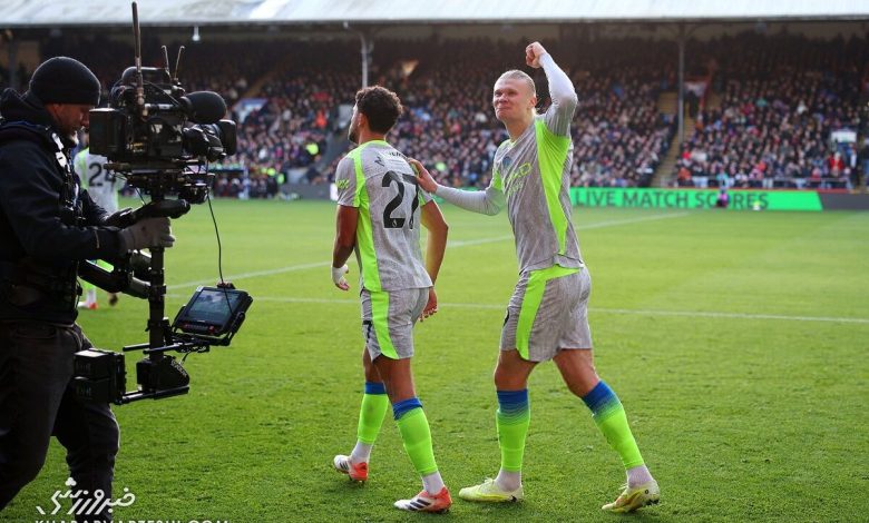 دبل هالند مقابل کریستال پالاس؛ عبور از لتیسیه و نزدیک شدن به رکورد رونالدو / ارلینگ هالند , منچسترسیتی , لیگ برتر , کریستال پالاس , رکورد