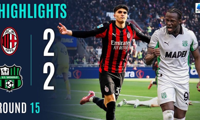 توقف میلان مقابل ساسولو در سری آ ایتالیا / میلان , ساسولو , سری آ ایتالیا , تساوی , هفته پانزدهم