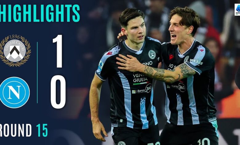 شکست ناپولی مقابل اودینزه در هفته پانزدهم سری آ / ناپولی , اودینزه , سری آ , فوتبال ایتالیا , هفته پانزدهم