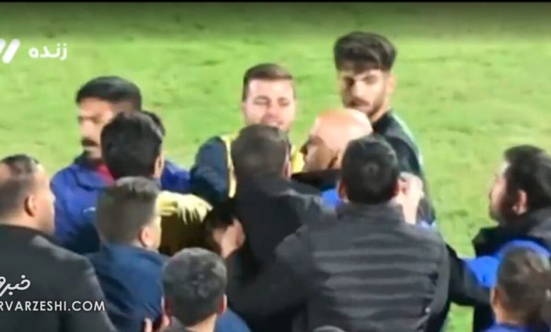 حمله عضو تدارکات خیبر به مربی استقلال در پایان بازی / خیبر , استقلال , حمله , مربی , تدارکات