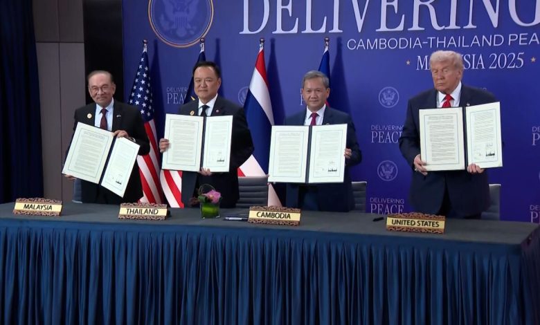 تهدید مجدد تایلند و کامبوج توسط ترامپ به اعمال تعرفههای جدید / ترامپ , تایلند , کامبوج , تعرفه , جنگ تجاری