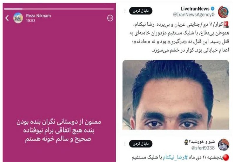 ‌سناریوی کشته‌سازی ضدانقلاب ادامه دارد/ 'رضا نیکنام' زنده است+فیلم / اخبار فارس - اخبار استانها
