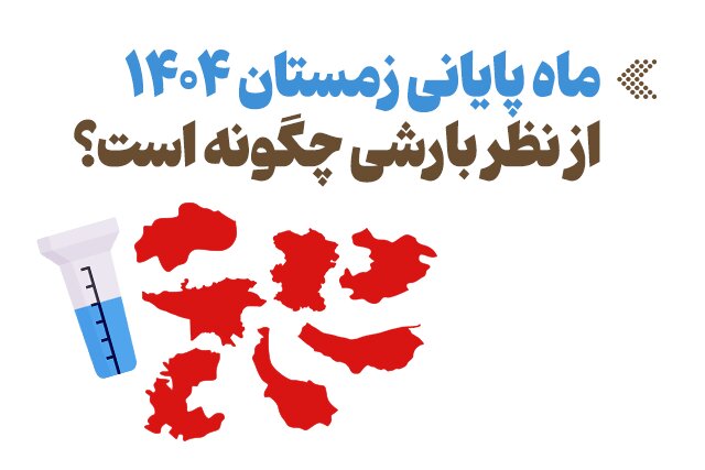 پیش‌بینی بارندگی ماه پایانی زمستان ۱۴۰۴: جزئیات وضعیت جوی کشور / بارندگی , زمستان ۱۴۰۴ , پیش‌بینی هواشناسی , وضعیت جوی , ایران